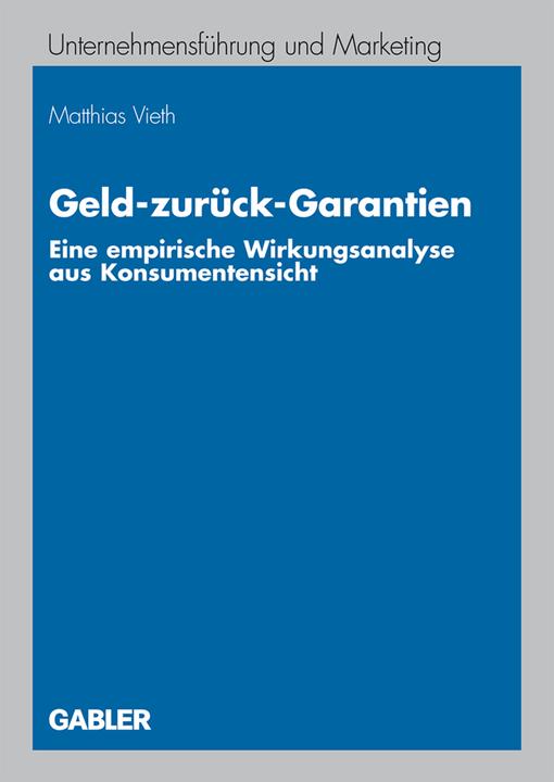 Produktbild Geld-zurück-Garantien (Deutsch, Matthias Vieth, 2008)