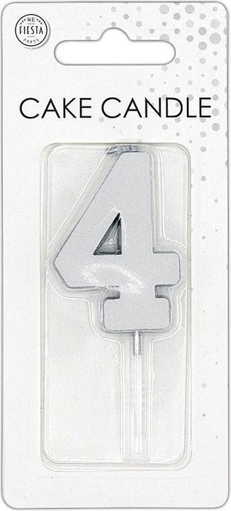 Produktbild Globos Europe Kuchenkerze 4,5 cm, metallisch silber, Nr. 4