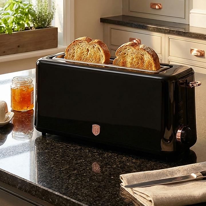 Produktbild BerlingerHaus Langschlitztoaster, 6 Röststufen, 980 W, schwarz-roségold
