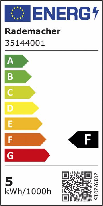 Label énergétique Rademacher addZ White + Colour LED E14 (E14, 4.80 W, 470 lm, 1 x, F)