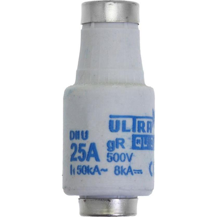 5x Eaton, Sicherung, Sicherungseinsatz, Niederspannung, 25 A, AC 500 V, 50 kA, D2, gR, IEC, ultra rapid 25D27R (Diazed-S...