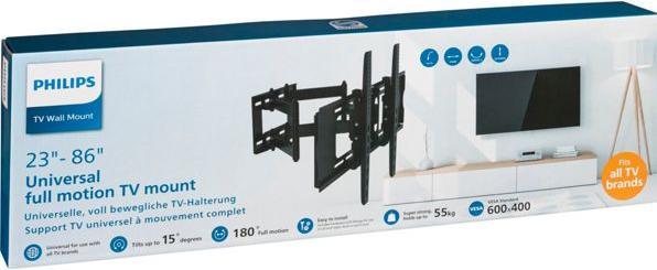 Image du produit Philips Support mural articulé (Mur, 55 kg, 23" - 86")