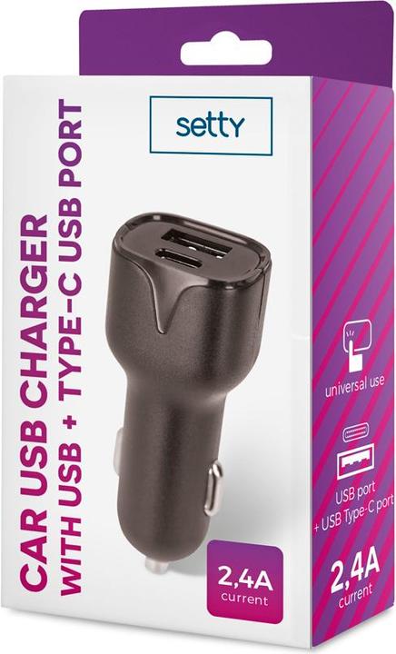 Produktbild Setty GSM043811 USB-C + USB Autoladegerät