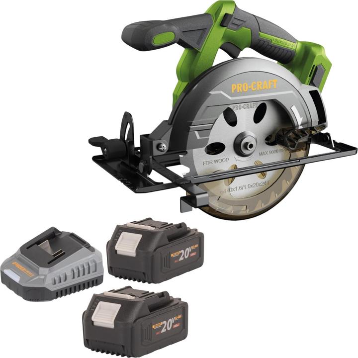 Produktbild Procraft PCA32-BB Akku Handkreissäge 20 V 165 mm Brushless + 2x Akku 4,0 Ah + Ladegerät