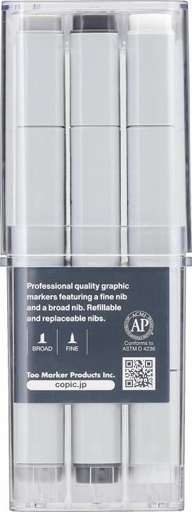 Produktbild Copic Grafikmarker Classic Grau-Set ”TG”, 12 Stück (Grau, 12 x)