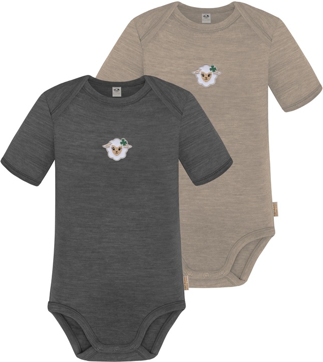 Produktbild Normani 2er Set Baby Merino Body Kurzarm „Tauranga" - 9293 (80)