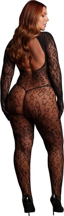 Produktbild Le Désir Roxy - Leopard Open Knit Cat Suit - Queen Size - Black (3XL, 4XL, 5XL, XXL)