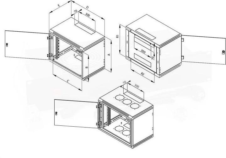 Immagine prodotto Triton RBA-18-AS4-CAX-A6 - Armadio a muro da 19", apertura di ventilazione, 18 U, 395 mm di profondità (10.86 HE, Rack da 19 pollici)