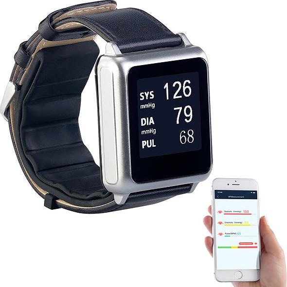Immagine prodotto Newgen medicals Orologio da polso per la pressione sanguigna con pompa, display E-Ink, Bluetooth e App