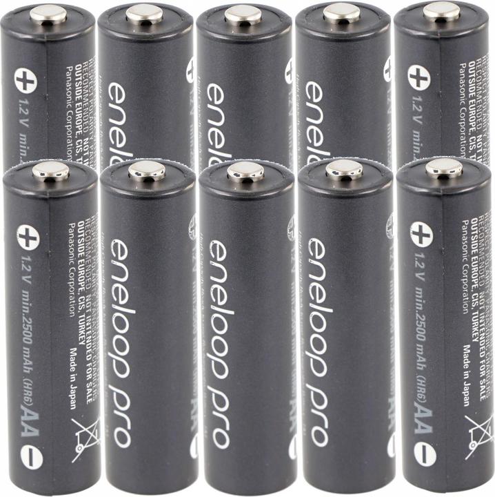 Image du produit Panasonic Accu 10 pro, AA Mignon, 2500mAh avec puissance extra forte et AccuCell AccuSafe (10 pcs, AA, 2500 mAh)