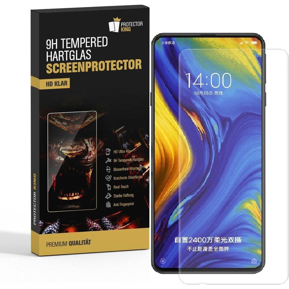 Protectorking 4x echtes Tempered 9H Panzerhartglas 3D KLAR (4 Stück, Xiaomi Mi Mix 3), Smartphone Schutzfolie