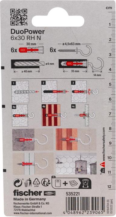 Actual product image Fischer DUOPOWER 6x30 RH N K (6) Art. 535221 Quantity: 1 (6 pcs.)