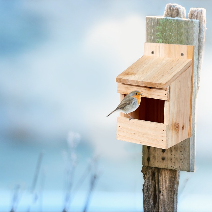 Actual product image Relaxdays Rockhouse Nesting Aid, Hanging Birdhouse