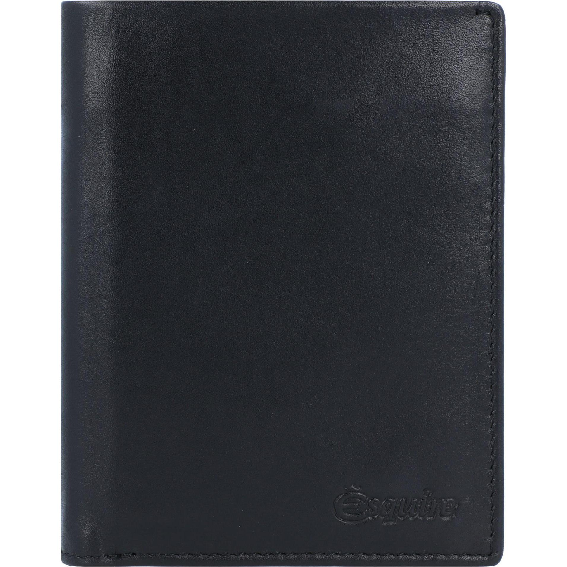 Esquire, Herren, Portemonnaie, New Silk Geldbörse Leder 9 cm, Schwarz