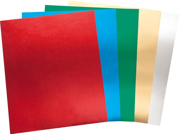Produktbild Folia Alu-Bastelfolie farbig sortiert (64 g/m², 5x)
