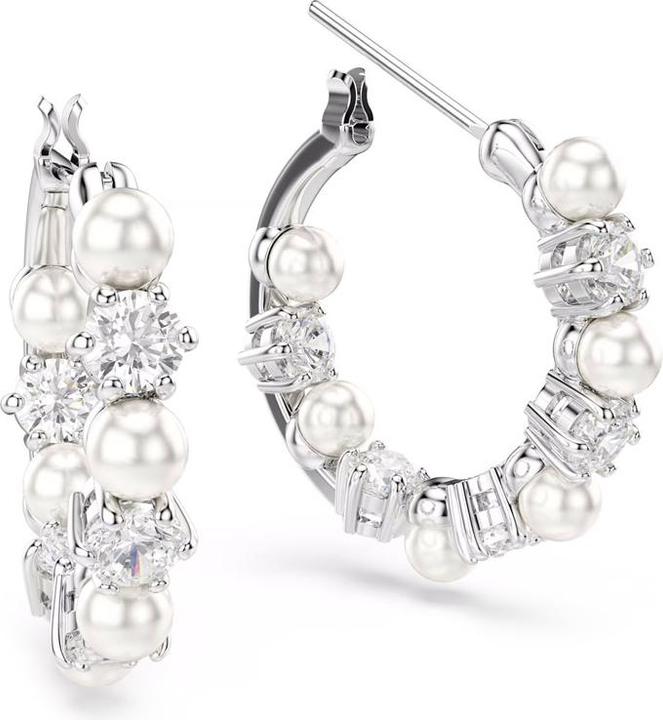 Actual product image Swarovski Matrix Drop Ohrhänger Kristallperle Rundschliff Weiss (Swarovski Metal)