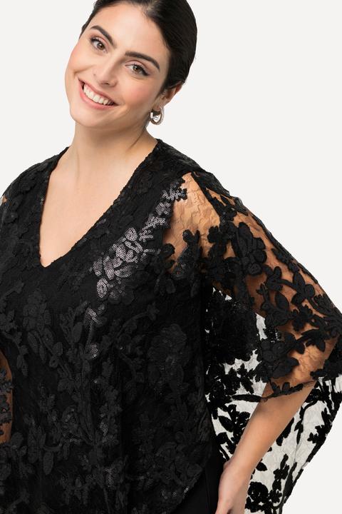 Actual product image Ulla Popken Sheer Lace Cape Dress (50, 52)
