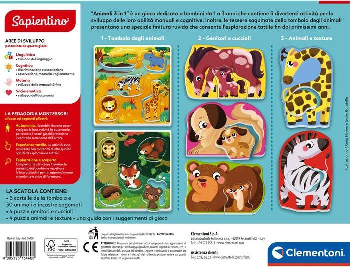 Actual product image Clementoni Montessori - Animals 3in1