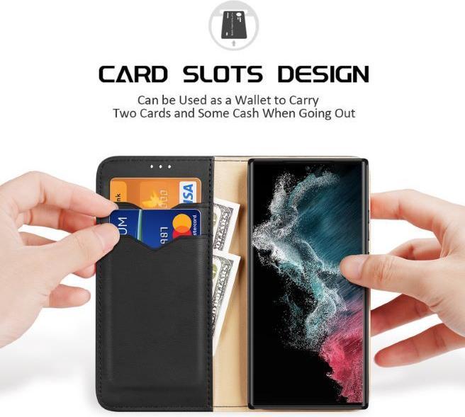 Produktbild Dux Ducis Hivo-Hülle für Samsung Galaxy S23 Ultra mit Flip-Wallet-Ständer, RFID-blockierend, Schwarz (Samsung Galaxy S23 Ultra)