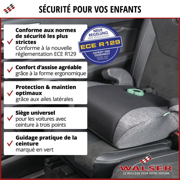 Actual product image Walser Raffi child booster seat, booster seat car ECE R 129 approved black/grey (Booster seat, ECE R129/i-Size Standard)