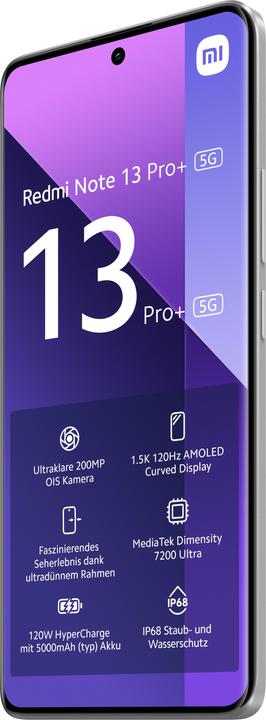Productafbeelding Xiaomi Redmi Note 13 Pro+ 5G (512 GB, Maanlicht Wit, 6.67", Dubbele SIM, 5G)