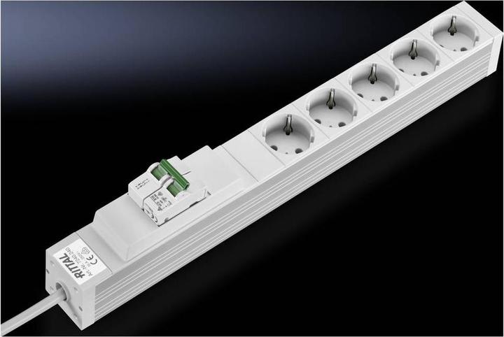 Actual product image Rittal Socket strips in aluminum channel (5x, 2 m)