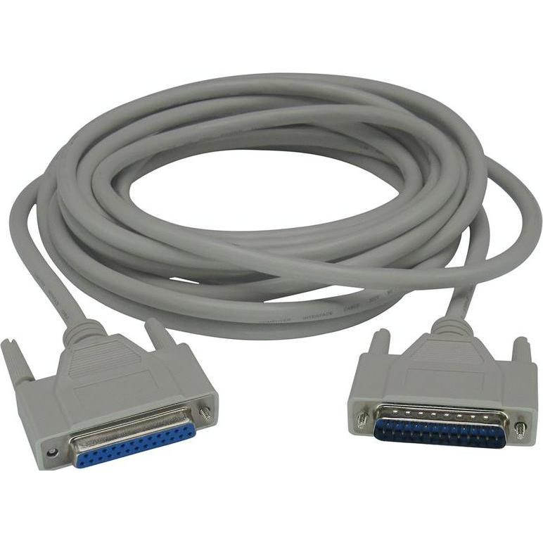 RND Electronics Serielles Kabel D-SUB 25-Pin Stecker - D-SUB 25-Pin Buchse 5m Grau (5 m), Schnittstellenkabel