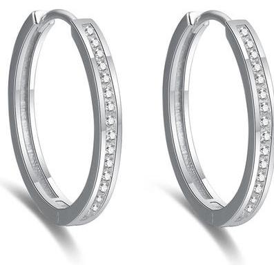 Beneto, Ohrringe, Elegant round earrings made of silver AGUC2270 - Diameter: 2.5 cm (L)