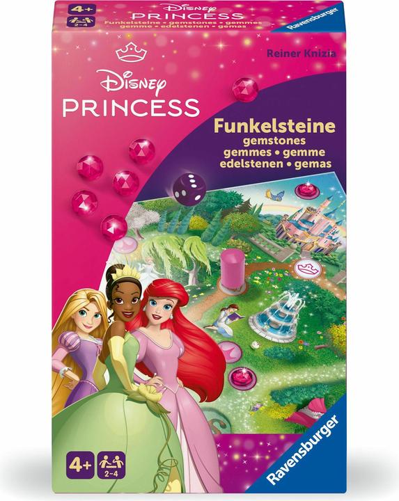 Produktbild Ravensburger 24708 - Disney Princess Funkelsteine - Lauf- und Sammelspiel für 2 bis 4 Kinder ab 4 (Deutsch, Spanisch, Französisch, Italienisch, Niederländisch, Englisch)