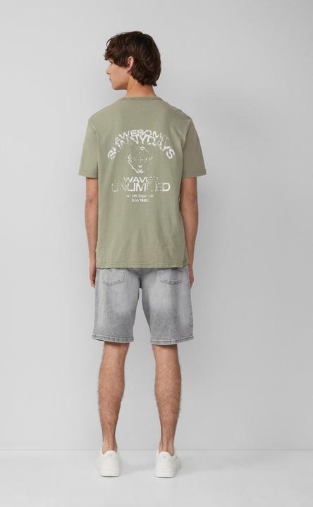 Produktbild S.Oliver T-Shirt Gewaschenes T-Shirt mit Front- und Rückenprint (XL)