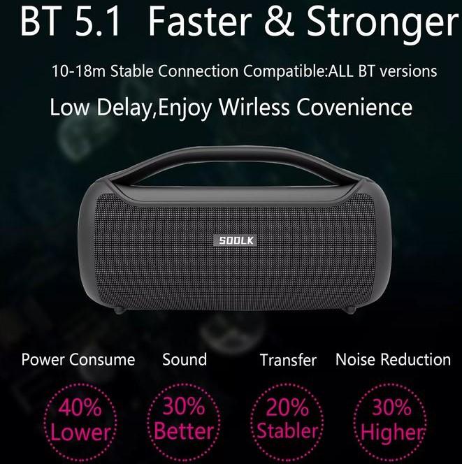 Produktbild PhoneLook Lautsprecher Kabellose Bluetooth Speaker SODLK T300 Ultra Sound 120W IPX67 LED Sonic Bass