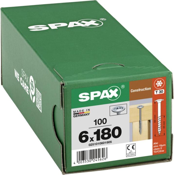 Produktbild Spax Tellerkopf T-Star Plus T30 Teilgewinde 4cut Wirox (100 Schrauben pro Stück)