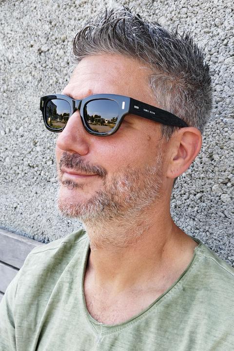 Immagine prodotto James Dixon Schwarz/Grau – Lennox – Quadratisch – Acetat – Sonnenbrille