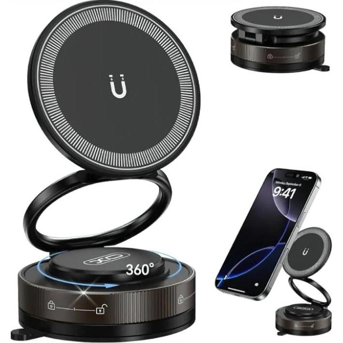 xO Magnetic Car Holder C177, Universal, Black, Supporto per smartphone, Nero