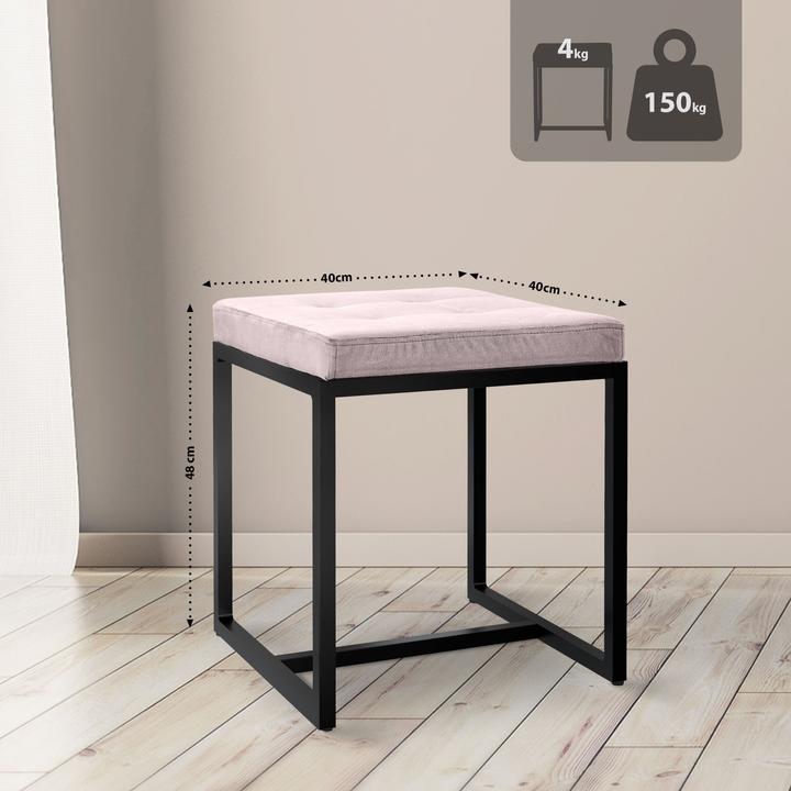 Actual product image CLP Barci stool with upholstery and black iron frame