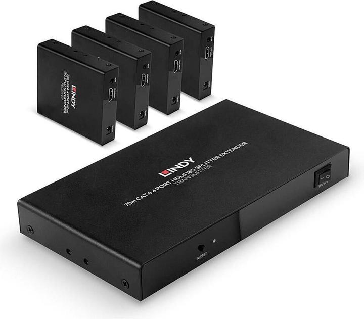 Lindy 4 Port HDMI Splitter, Extender