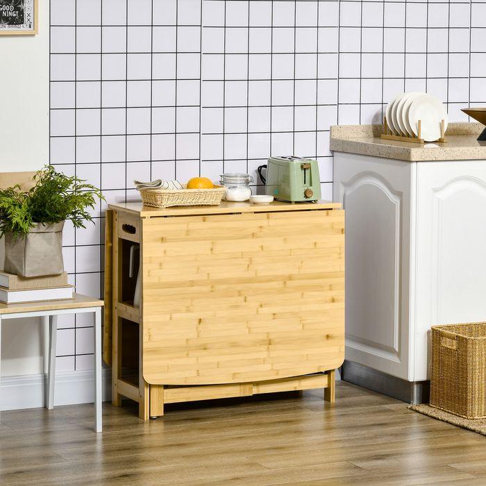 Actual product image Swisshandel24 Dining table Folding dining room table Kitchen table with storage compartments and adjustable legs (91.50 x 80 x 73.50 cm)