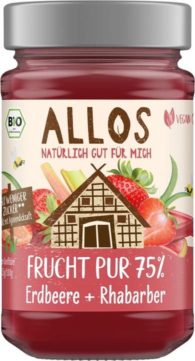 Actual product image Allos Fruit spread strawberry-rhubarb (250 g)