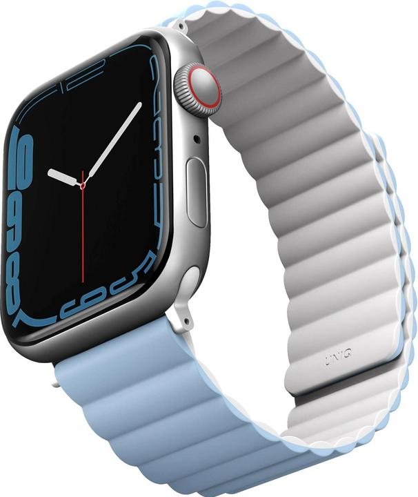 Actual product image Uniq pasek Revix Apple Watch Series 1/2/3/4/5/6/7/8/SE/SE2 38/40/41mm. Reversible Magnetic biały-nie (40 mm, Silicone, Stainless steel)