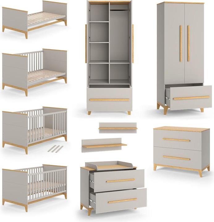 Image du produit VitaliSpa Kinderzimmer-Set Malia, Cashmere-Eiche, 5 Teile (Armoires pour enfant)