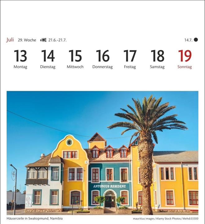 Actual product image Harenberg Südafrika & Namibia Sehnsuchtskalender 2026 - Wochenkalender mit 53 Postkarten (Hardcover, German)