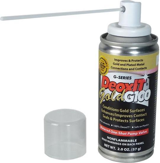 Actual product image Cai Caig DeoxIT Kontaktreiniger G100PS-2 Gold Spray für Metall-Kontakte mit Mikrofasertuch