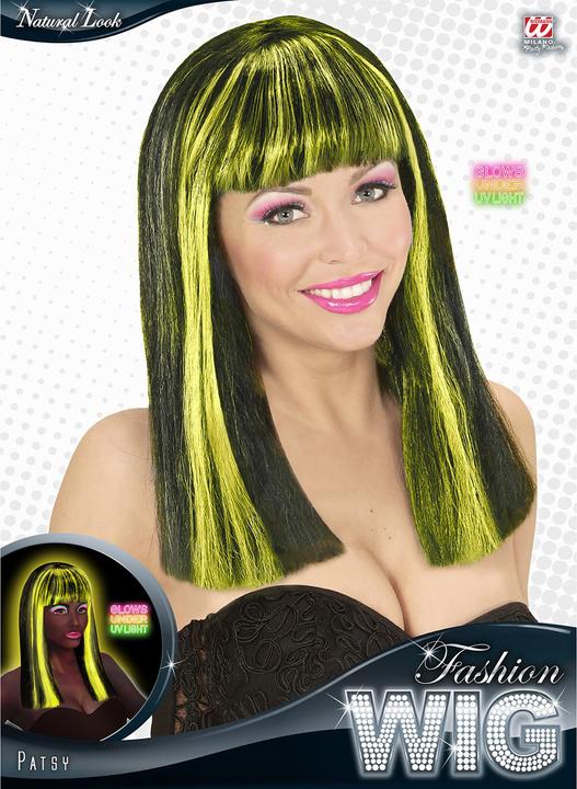 Produktbild Widmann PERÜCKE PATSY SCHWARZ MIT NEONGELBEN STRÄHNCHEN in Polybag