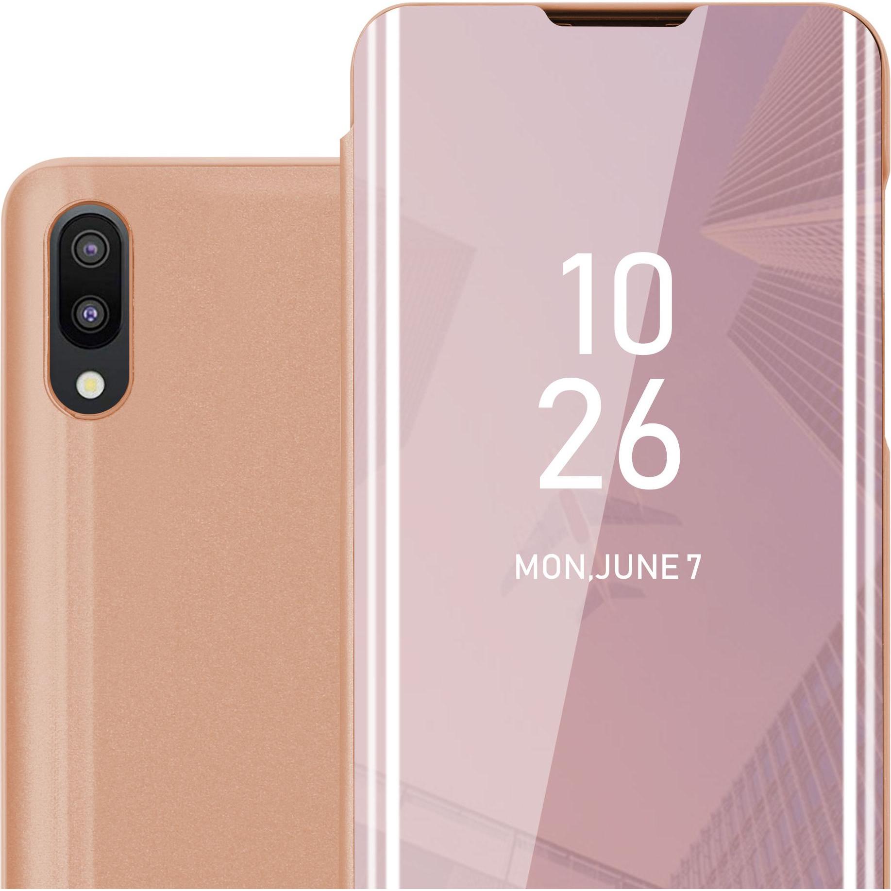 Cadorabo Book Smart View Spiegel Cover (Samsung Galaxy A10, Samsung Galaxy M10), Smartphone Hülle, Pink