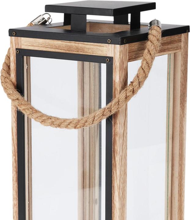 Produktbild Mojawo Laterne aus Holz mit Metalldach Deko-Laternen Höhe 32cm