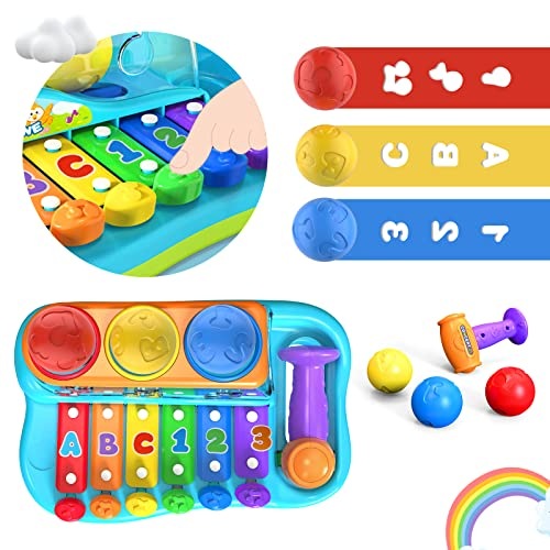 Produktbild Activity Board Xylophon mit Hammerspiel Spielzeug, Xylophon Baby Musikspielzeug ab 1 Jahr