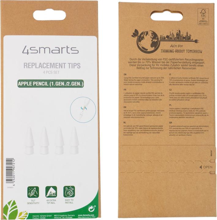 Image du produit 4smarts Pointes de rechange pour Apple Pencil (1ère génération / 2ème génération) 4 pcs. set