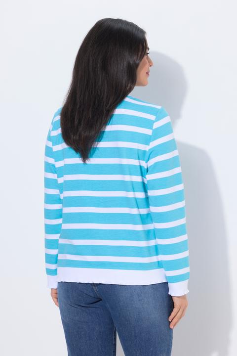 Produktbild Ulla Popken Sweatshirt, Ringel, Schriftzug, Rundhals, Langarm (58, 60)