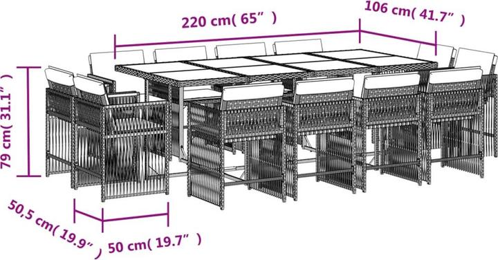 Actual product image vidaXL Garten Essgruppe (106 cm)