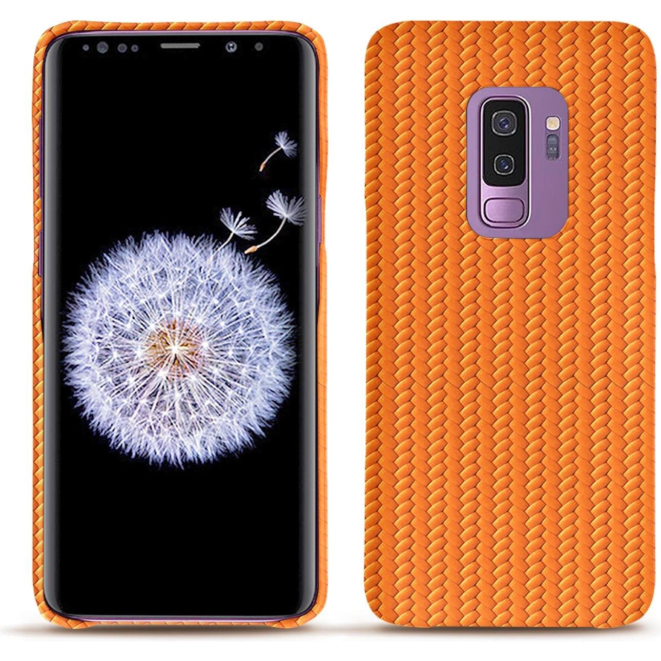 Noreve Lederschutzhülle (Samsung Galaxy S9+), Smartphone Hülle, Orange